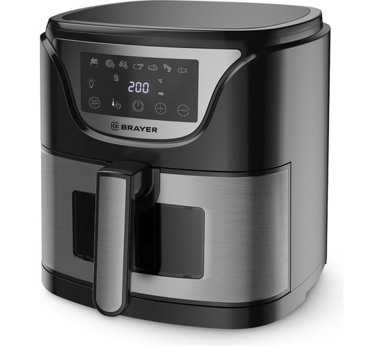 Изображение товара Аэрогриль BRAYER 2037BR 1500 Вт, 5 л, t. 200 С, съемная решетка, таймер, LCD-дисплей, 7 программ BR2037