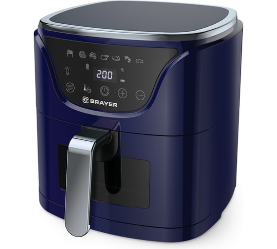 Изображение товара Аэрогриль BRAYER 2036BR 1500 Вт, 5 л, t. 200 С, съемная решетка, таймер, LCD-дисплей, 7 программ BR2036