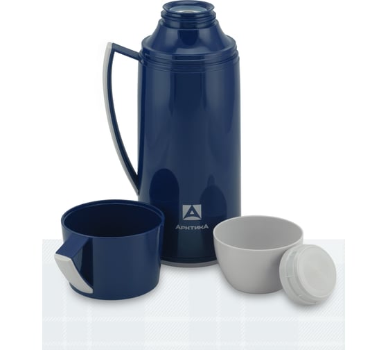 Изображение товара Термос вакуумный Арктика со стеклянной колбой 1700 мл, цвет синий 1010-1700-BL