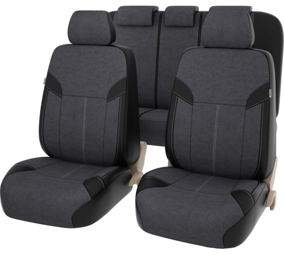 Изображение товара Чехлы PSV Amulet Next Черный Серый экокожа + велюр 131844