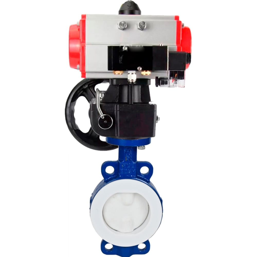 Изображение товара Затвор DN.ru WCB-WCB-PTFE Ду125 Ру16 с пневмоприводом