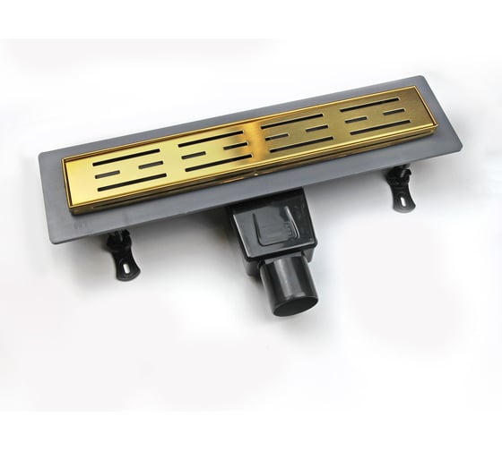 Изображение товара Душевой лоток RGW Drain Leo-30-60 прямой 600 золото браш, Ø 50 мм на ножках, сифон 60213060-06