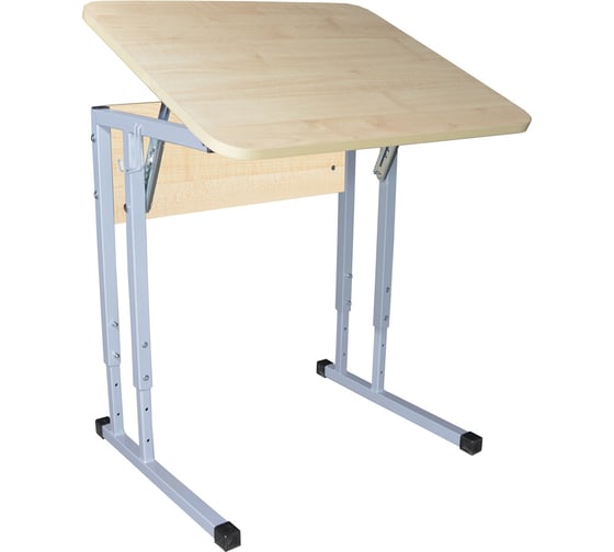 Изображение товара Стол-парта 1-местный, регулируемый угол, Умник, 600х500х520-640 мм, рост 2-4, серый каркас, Лдсп клён ОФИСМАГ 532722
