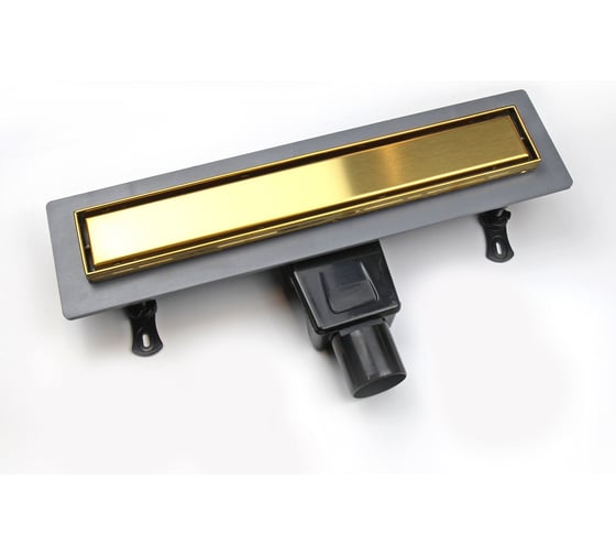 Изображение товара Душевой лоток RGW Drain Leo-31-60 прямой 600 золото браш, Ø 50 мм на ножках, сифон 60213160-06