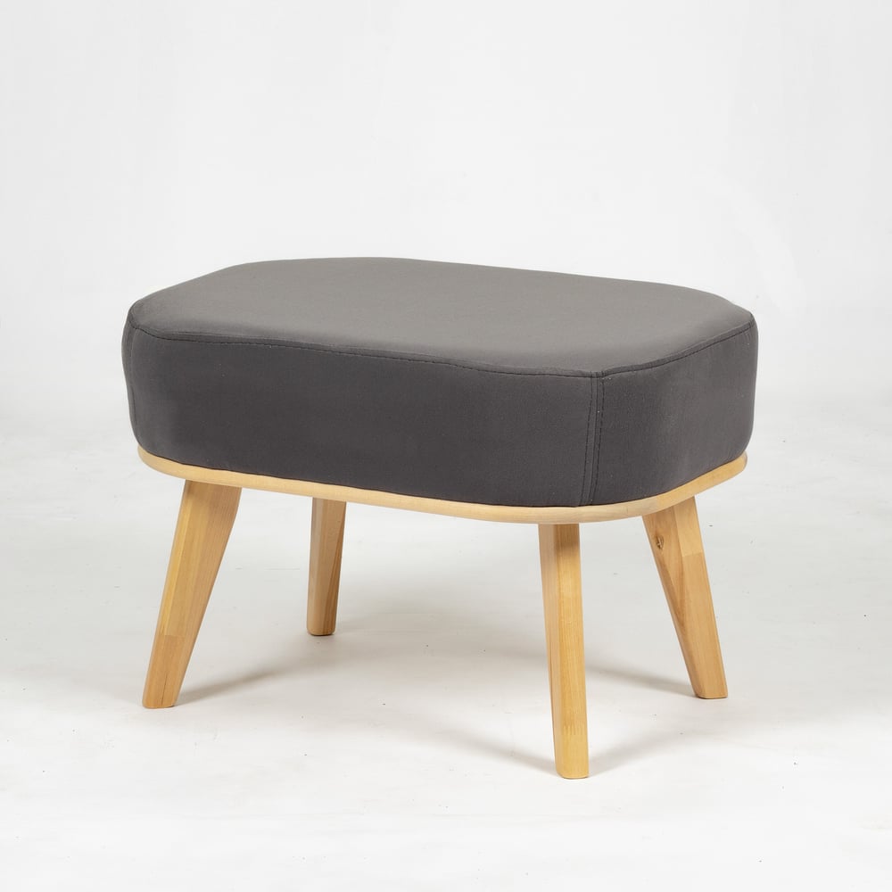 Изображение товара Банкетка Комфорт-5 VELUTTO 32 серый скандинавский стиль овальная мягкая мебель