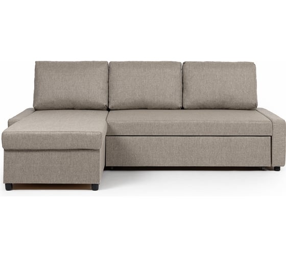 Изображение товара Угловой диван-кровать Траумберг Лайт бежевый рогожка дельфин двуспальный, Divan24 70310385