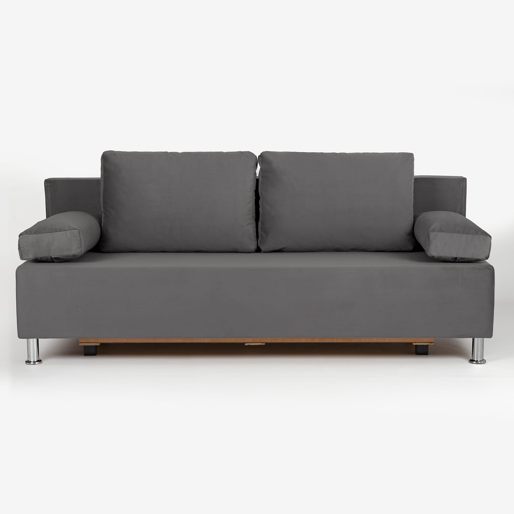 Изображение товара Диван кровать Морис Комфорт темно-серый велюр двуспальный раскладной для дома