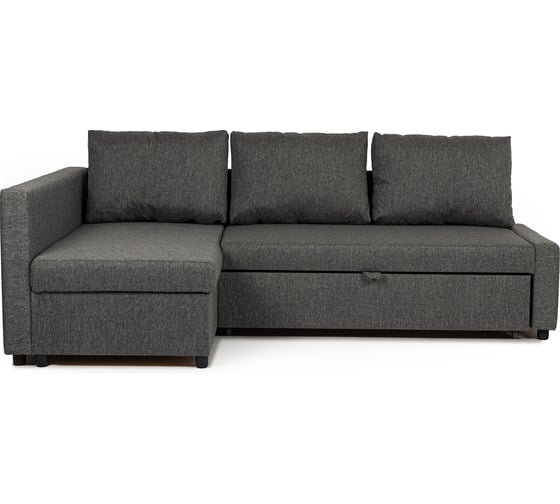 Изображение товара Угловой диван-кровать Траумберг серый, рогожка с подлокотниками дельфин двуспальный, Divan24 70310406