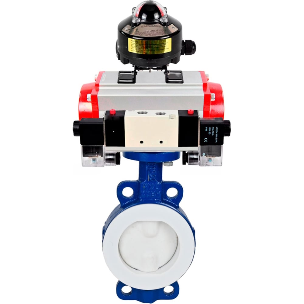 Изображение товара Затвор DN.ru WCB-WCB-PTFE-PTFE-Fb-H Ду100 Ру16 с пневмоприводом