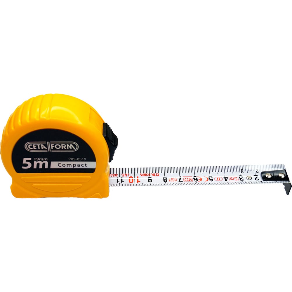Изображение товара Профессиональная измерительная рулетка Ceta Form 5м пластиковый корпус металлокраска