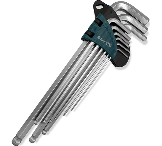 Изображение товара Набор удлиненных шестигранных ключей MKSS Toolbox с шаровым наконечником MKSS NK1013
