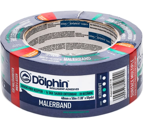 Изображение товара Малярная лента Blue Dolphin Painters Tape 48мм х 50м 01-1-03-EN SBL BDN