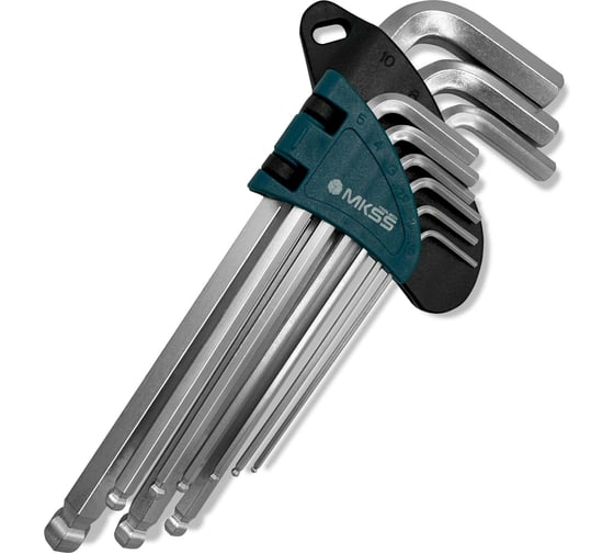 Изображение товара Набор стандартных шестигранных ключей MKSS Toolbox с шаровым наконечником MKSS NK1012
