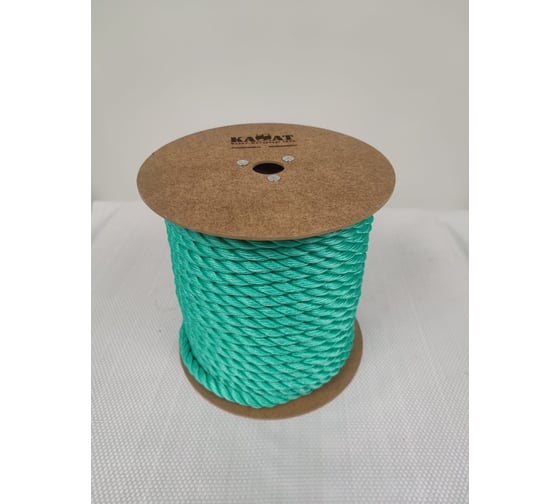 Изображение товара Канат полипропиленовый ОАО КАНАТ ППТ тросовой свивки, 3-прядный, диаметр 14 мм, катушка, 100 м 2010030014