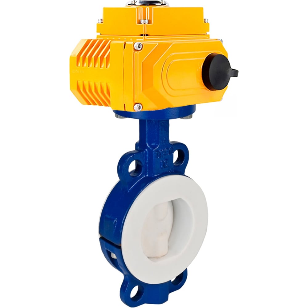 Изображение товара Затвор DN.ru WCB-WCB-PTFE-PTFE-Fb-H Ду80 с электроприводом 24В