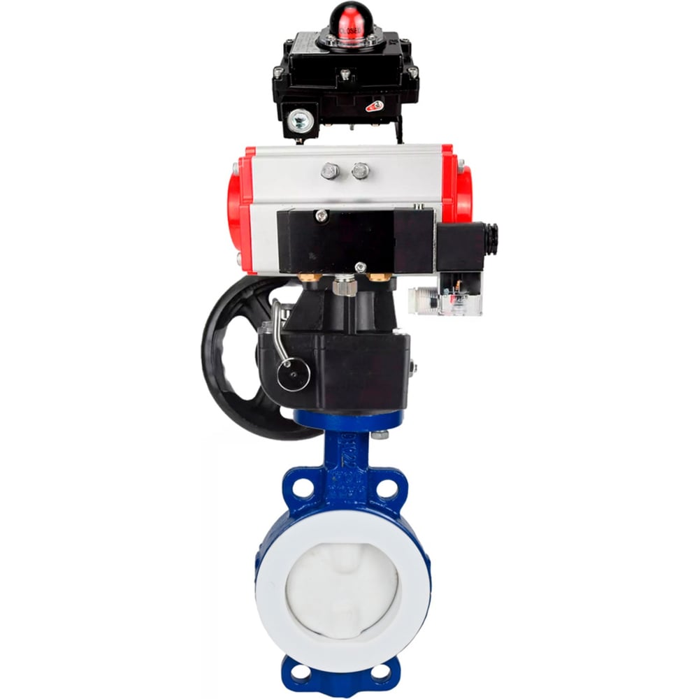 Изображение товара Затвор DN.ru WCB-WCB-PTFE Ду65 с пневмоприводом Ру16