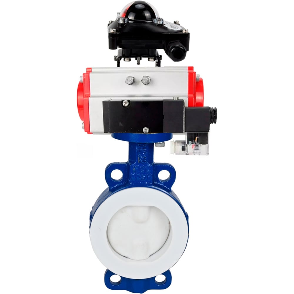 Изображение товара Затвор DN.ru WCB-WCB-PTFE-PTFE-Fb-H Ду65 с пневмоприводом дисковый
