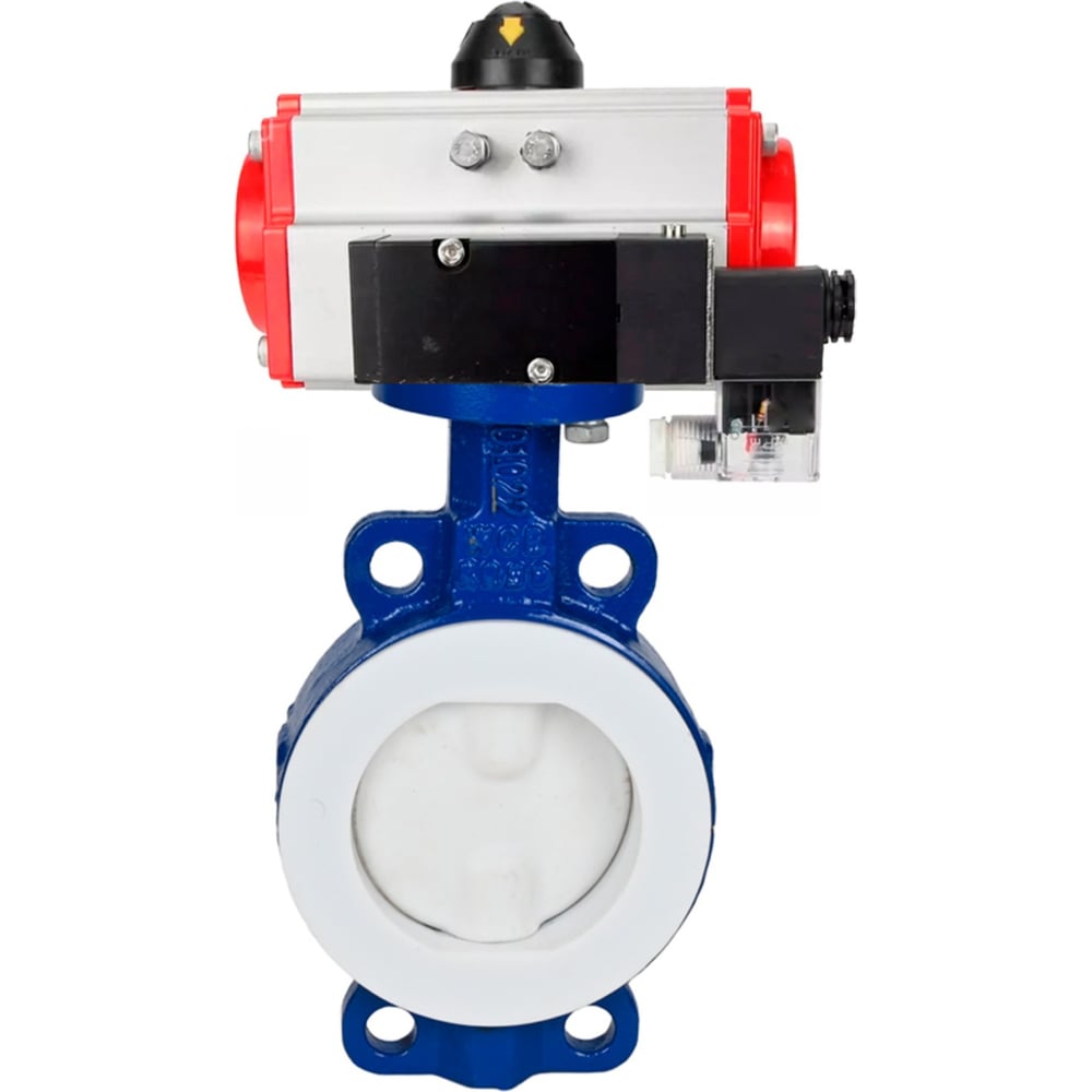 Изображение товара Затвор DN.ru WCB-WCB-PTFE-PTFE-Fb-H Ду65 с пневмоприводом