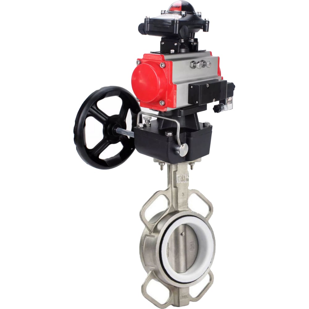 Изображение товара Затвор DN.ru 316L-316L-PTFE Ду250 Ру16 с пневмоприводом