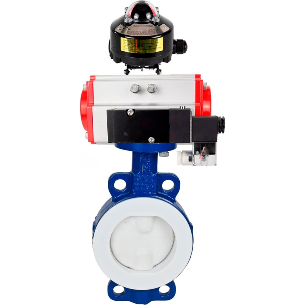 Изображение товара Затвор DN.ru WCB-WCB-PTFE-PTFE-Fb-H Ду80 с пневмоприводом