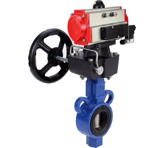 Изображение товара Затвор DN.ru AL-316L-EPDM Ду25 Ру16 с пневмоприводом, пневмораспределителем, дублером D050-64688