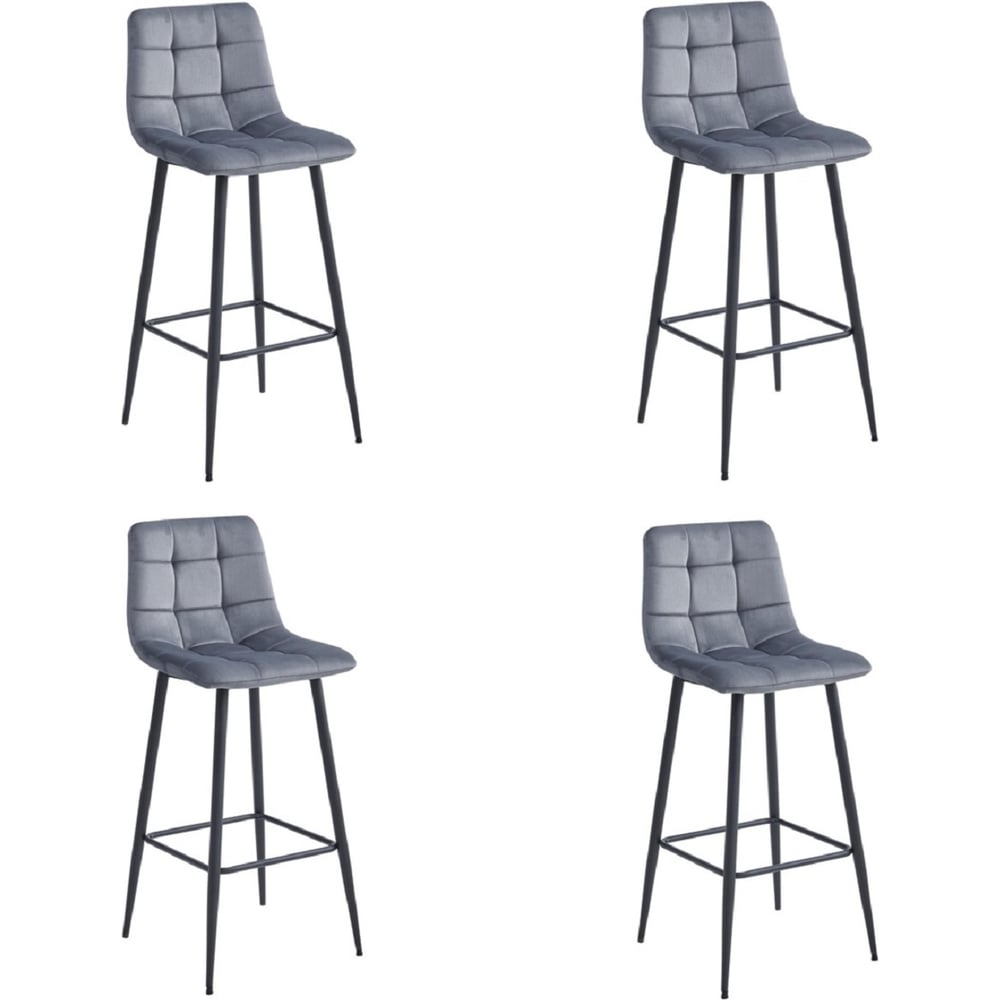 Стул барный Hesby Balance Fusion (комплект 4 шт.) серый, черный HSBI_BC101_grey_4
