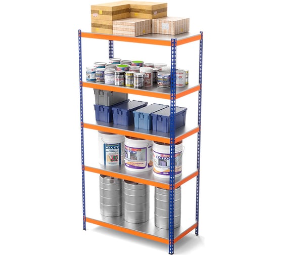 Изображение товара Стеллаж металлический ГТС Профи-Т 2500x1240x770, ярусы: 5 шт. оцинк. метал 99-251277507