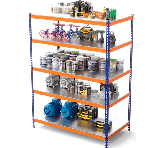 Изображение товара Стеллаж металлический ГТС Профи-Т 2500x1540x455, ярусы: 5 шт. оцинк. метал 99-251545507