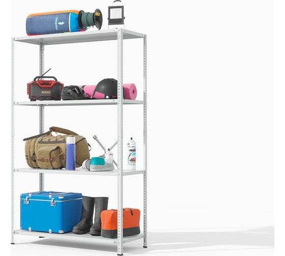 Изображение товара Стеллаж металлический ГТС ТС Лайт 2000х1200х500 сост.ст. полки: 4 шт, металл 99-20001205