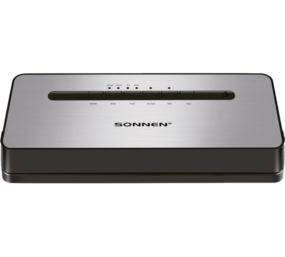 Изображение товара Вакуумный упаковщик SONNEN VS-903,5 режимов, 12л/мин, 110Вт, до 30см, сухие/влажные продукты 456339
