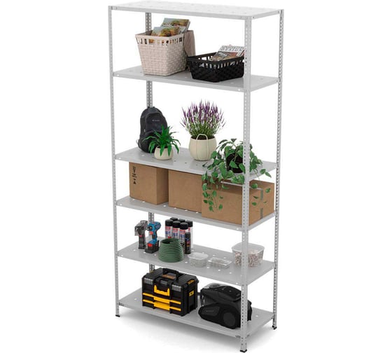 Изображение товара Стеллаж металлический ГТС ТС Лайт, 2200x1000x300, полки: 6 шт. метал. перф 99-221030404