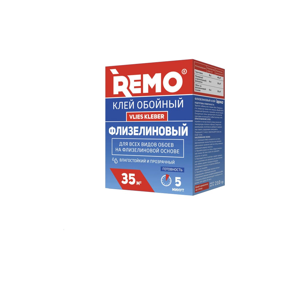 фото Флизелиновый клей для обоев remo