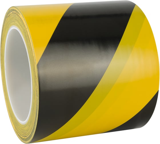 Изображение товара Лента односторонняя ПВХ для разметки Vintanet 511, черно-желтая, 150 мкм, 100 мм, 33 м 511YBL 100MMХ33M