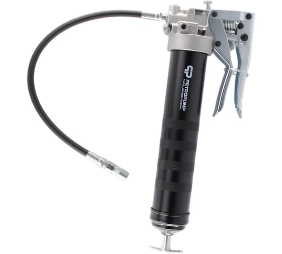 Изображение товара Шприц пистолетного типа для смазки Petropump 500см3, 1/8" BSPT, 130 бар, шланг с насадкой, 1,3 г/ход PP100331