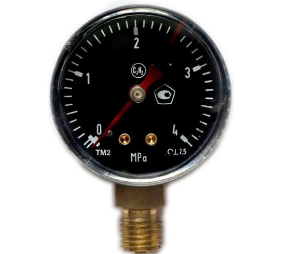 Изображение товара Манометр ацетиленовый Инсвартех 4.0 МПа, резьба 12*1.5 IST0300