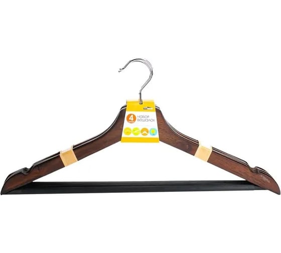 Изображение товара Набор вешалок универсальных DOMCRAFT WALNUT 4шт DHO104