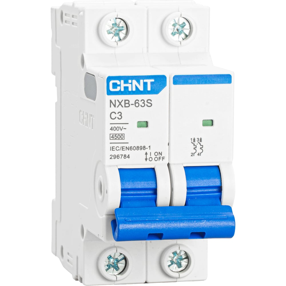Автоматический выключатель CHINT NXB-63S 2P 3А 4.5kA характеристика C R 296784