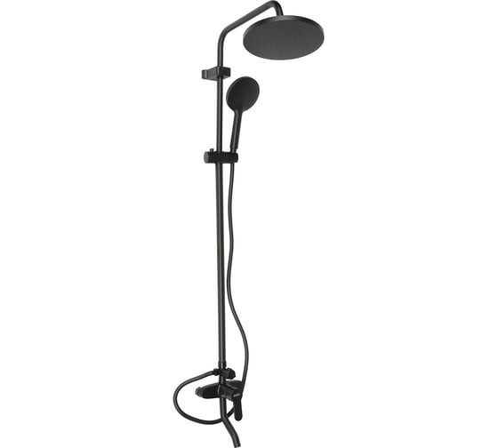 Изображение товара Душевая система со смесителем СоюзКран картридж 35мм, тропическая и ручная лейка, 1 режим, черный 546-057