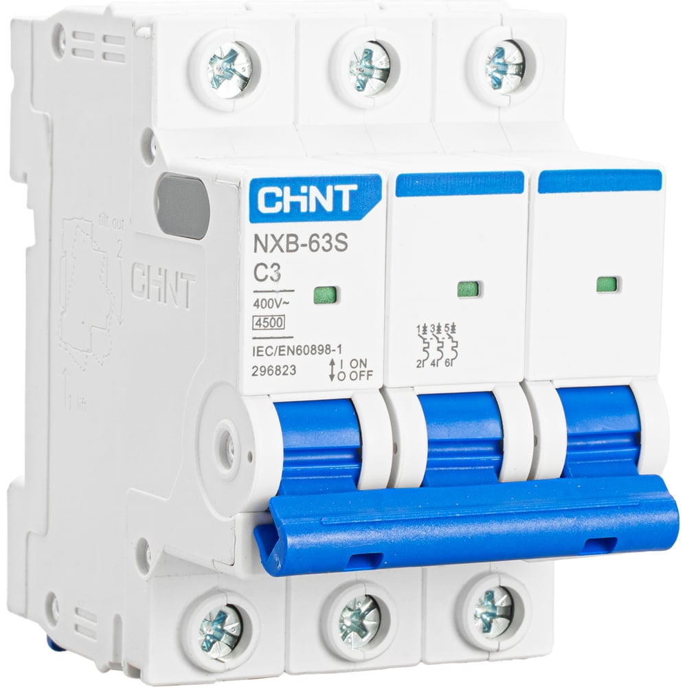 Автоматический выключатель CHINT NXB-63S 3P 3А 4.5kA характеристика C R 296823
