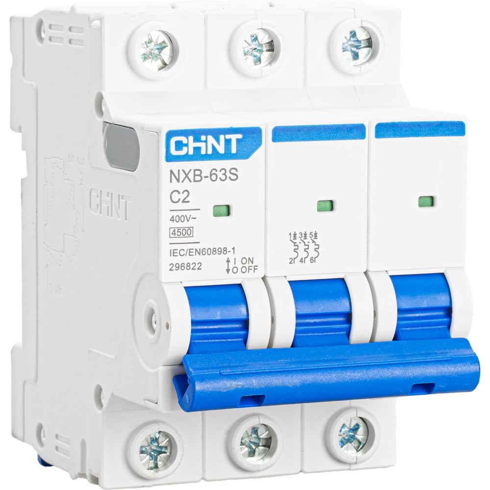 Автоматический выключатель CHINT NXB-63S 3P 2А 4.5kA характеристика C R 296822