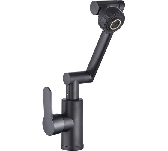 Изображение товара Смеситель для кухни и раковины СоюзКран излив с вращением 360 градусов, аэратор 2 режима, ABS-пластик, графит 567-150