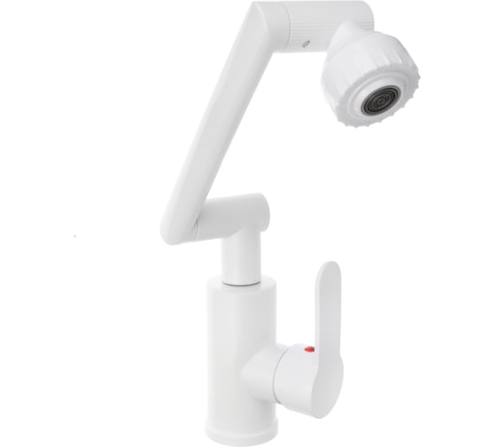 Изображение товара Смеситель для кухни и раковины СоюзКран излив с вращением 360 градусов, аэратор 2 режима, ABS-пластик, белый 567-151