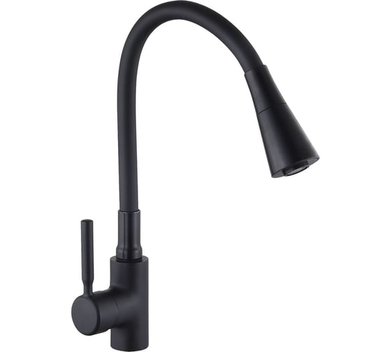 Изображение товара Смеситель для кухни СоюзКран гибкий излив, керамический картридж 35мм, черный, цинк SK01-F132 567-138