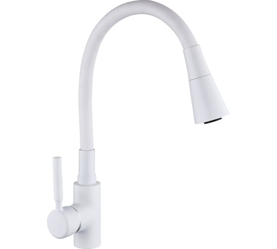 Изображение товара Смеситель для кухни СоюзКран гибкий излив, керамический картридж 35мм, белый, цинк SK01-F132 567-137