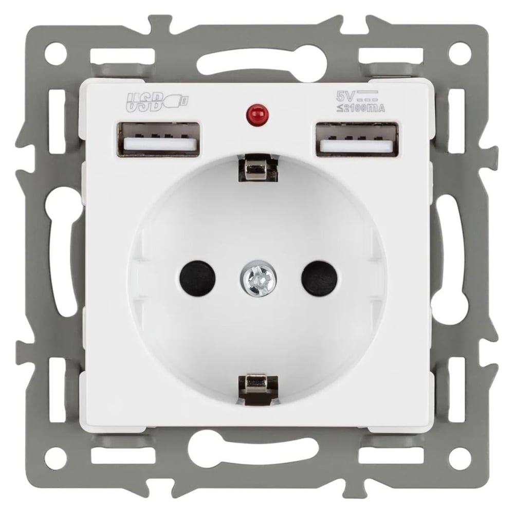 Изображение товара Механизм розетки с USB зарядкой Arlight SCT-MUAA-PL-WH 1 шт