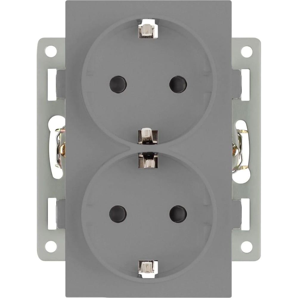 Изображение товара Механизм электрической розетки Arlight SCT-MEUD-PL-GR 2 гнезда встроенный серый
