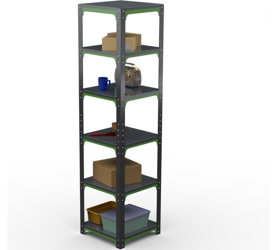 Изображение товара Стеллаж ООО Металекс Kit Comfort 2200х500х500 6-ть полок (серо-зеленый) 202038