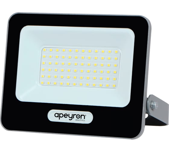Изображение товара Прожектор светодиодный Apeyron 50Вт, 6000лм, 6500К, IP65, 179х32х139, алюминий, серый 05-47