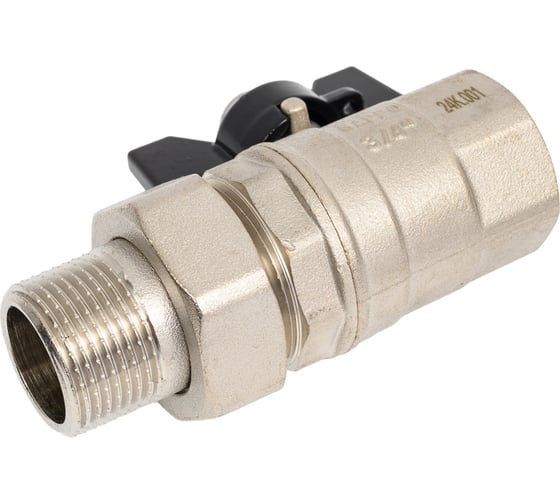 Изображение товара Кран шаровой с «американкой» полнопроходной Gappo ВР-НР, бабочка из алюминия 3/4" x 3/4" 10шт G219.05