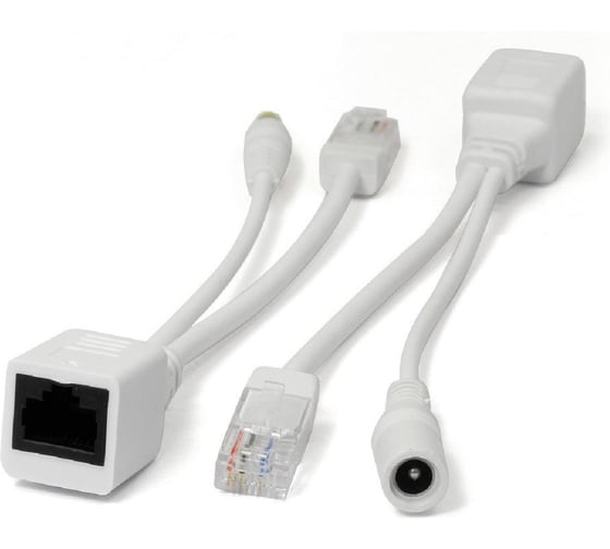 Изображение товара Комплект кабелей для пассивного PoE - подача питания 12В Amatek AN-PSIP (белый) 7000941
